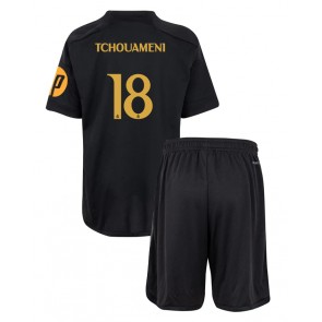 Real Madrid Aurelien Tchouameni #18 Tredjeställ Barn 2023-24 Kortärmad (+ Korta byxor)